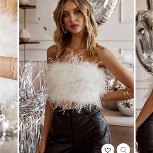 NWT 12th Tripe Chanel Feather Top